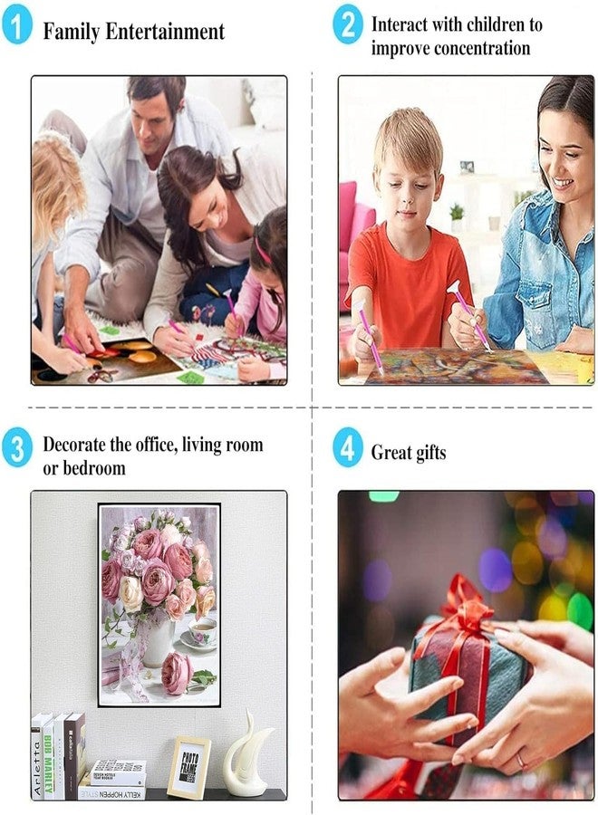 JHEPCOIN 5D Diamond Painting by Number Kit, 30 * 40cm Full Drill Diamond Painting Rhinestone Embroidery Pictures for Adults Kids Relaxation and Home Wall Deco - Image 5